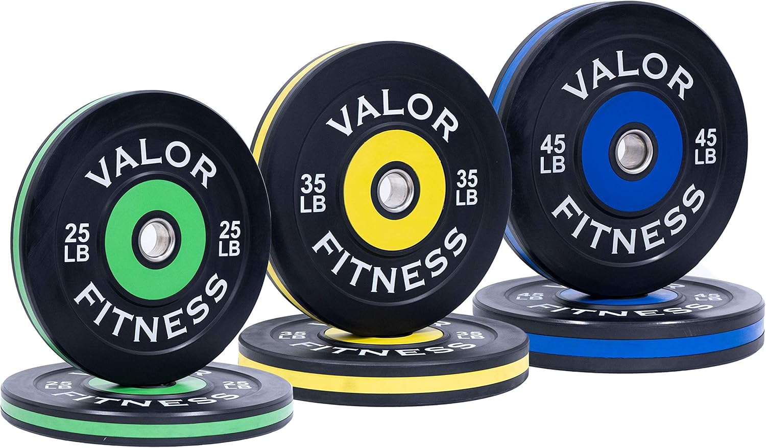Olympic Bumper Plates for Weight Lifting Strength & Conditioning Cross Training Workouts Sold in Pairs Singles Sets
