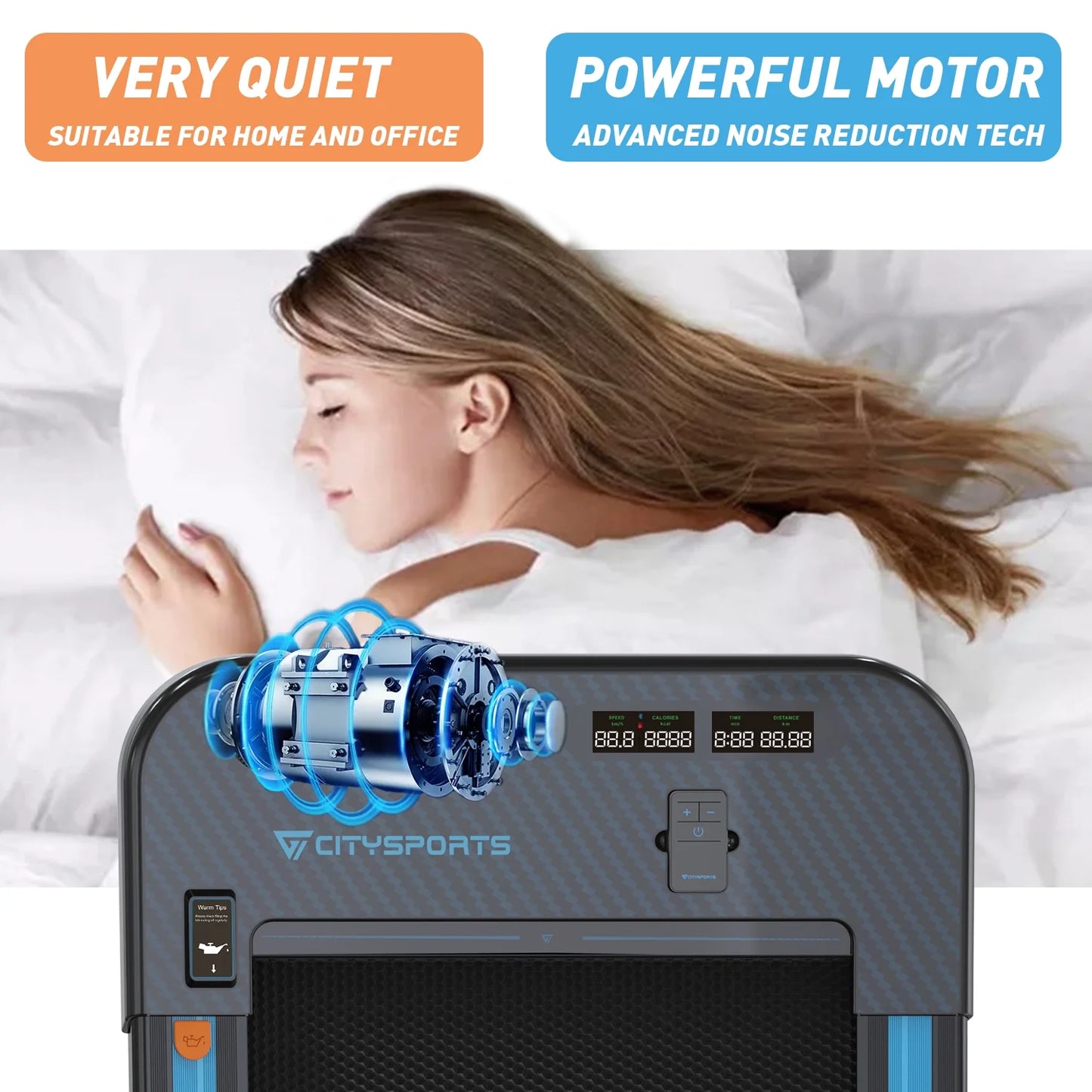 Treadmills for Home, Walking Pad Treadmill with Audio Speakers, Slim & Portable