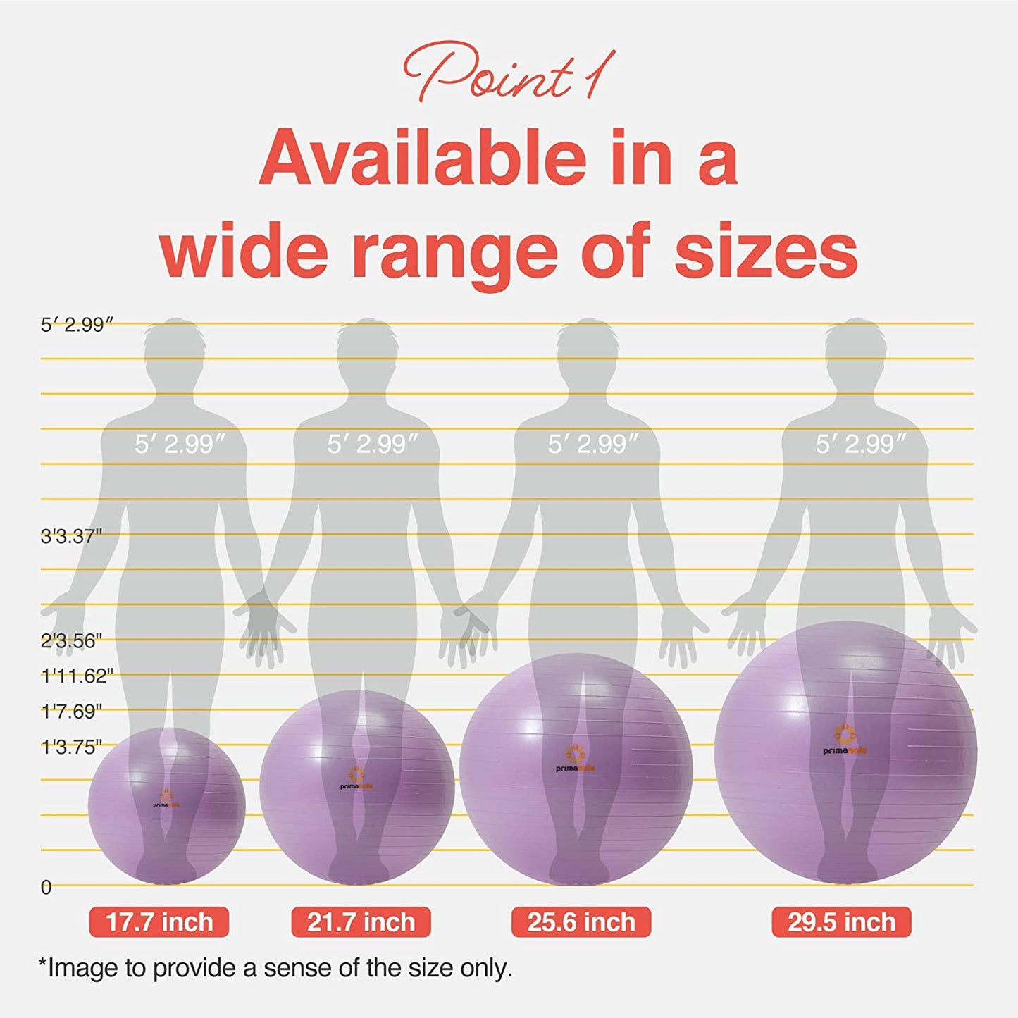 Exercise Ball Anti-Burst Pregnancy Yoga Ball for Balance Stability Fitness Workout Core Strength at Home & Office