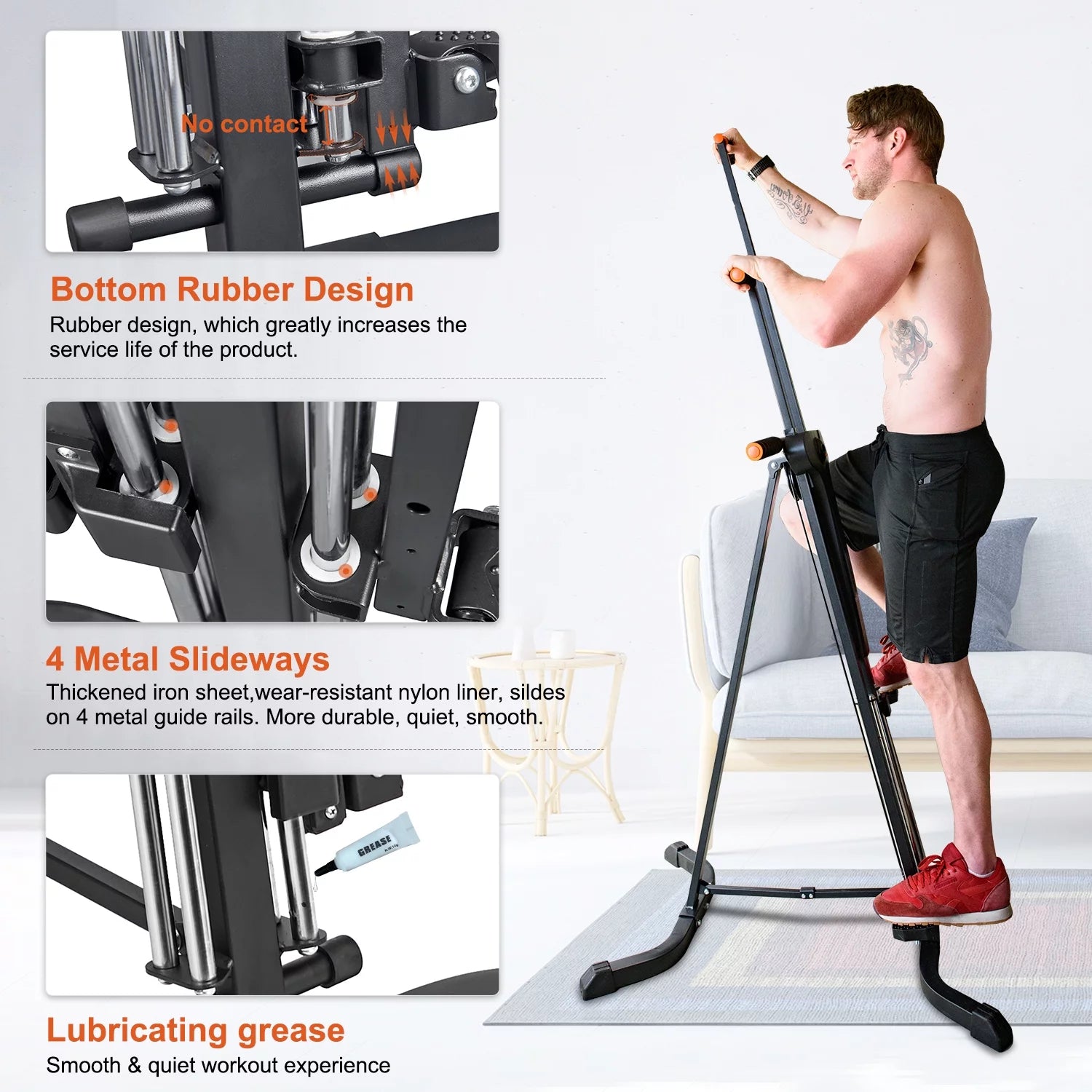 Vertical Climber Exercise Machine for Home Gym with LCD Display 5 Levels Adjustable