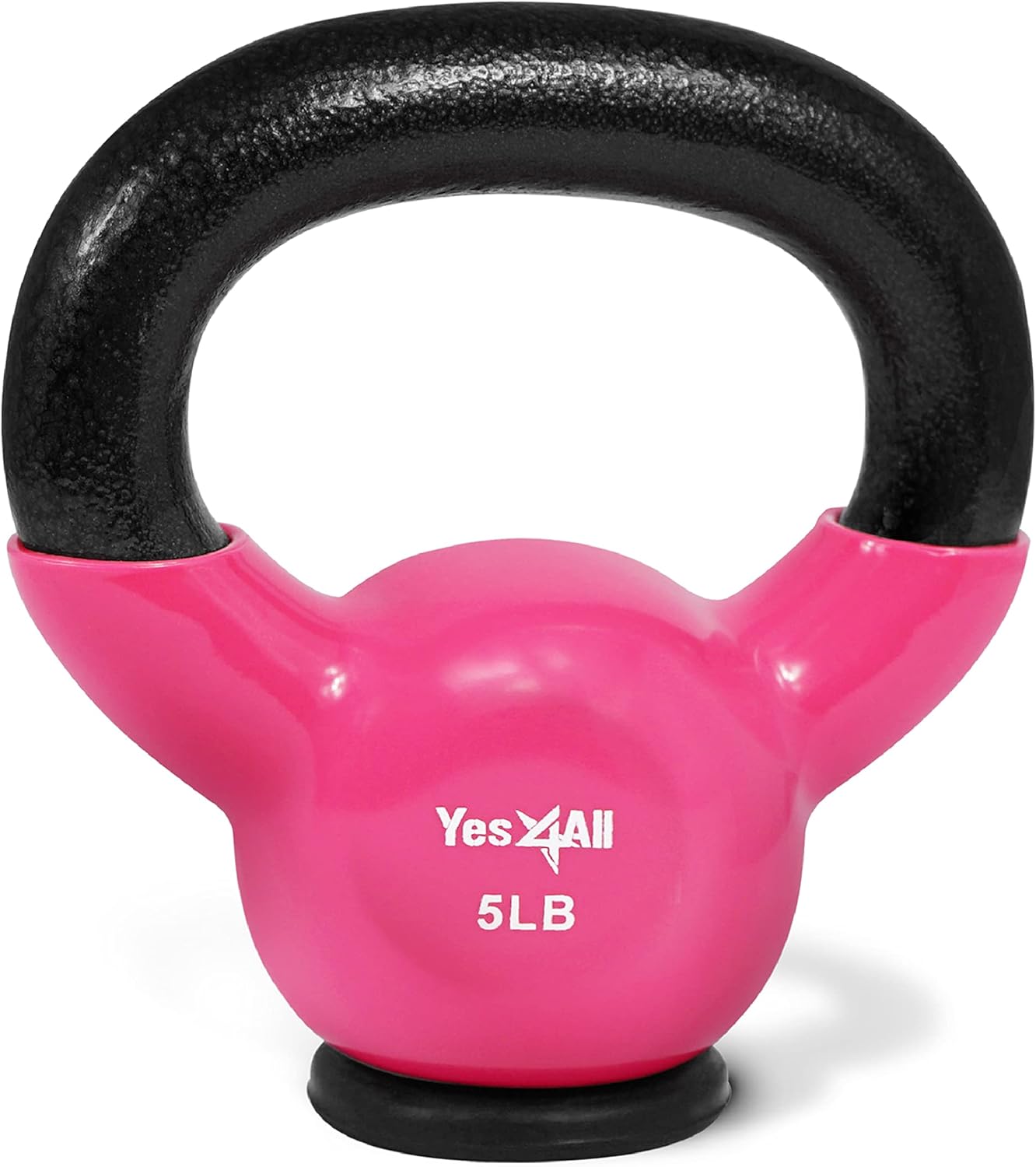 Vinyl Coated Kettlebell with Protective Rubber Base, Strength Training Kettlebells for Weightlifting, Conditioning, Strength & Core Training