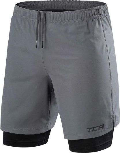 Men'S Ultra 2 in 1 Running Shorts with Inner Compression Short and Zip Pocket