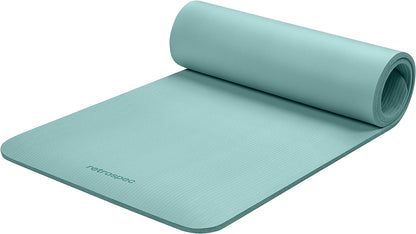 Solana Yoga Mat 1" & 1/2" Thick W/Nylon Strap for Men & Women - Non Slip Exercise Mat for Yoga