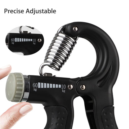 Hand Grip Strengthener,  Hand Squeezer Exerciser Adjustable Resistance 22-132Lbs for Forearm Finger Train, Black