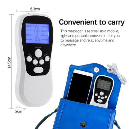 Dual Channel TENS EMS Unit 8 Modes 15 Intensity Muscle Stimulator for Pain Relief Therapy Electronic Pulse Massager Cupping